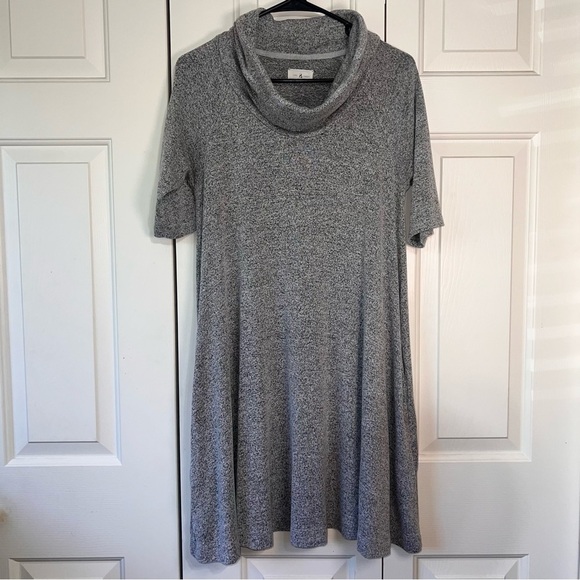 Lou & Grey Short Sleeve Sweater Dress Cowl Neck Chunky Sweater Dress Women’s SM - Picture 1 of 9